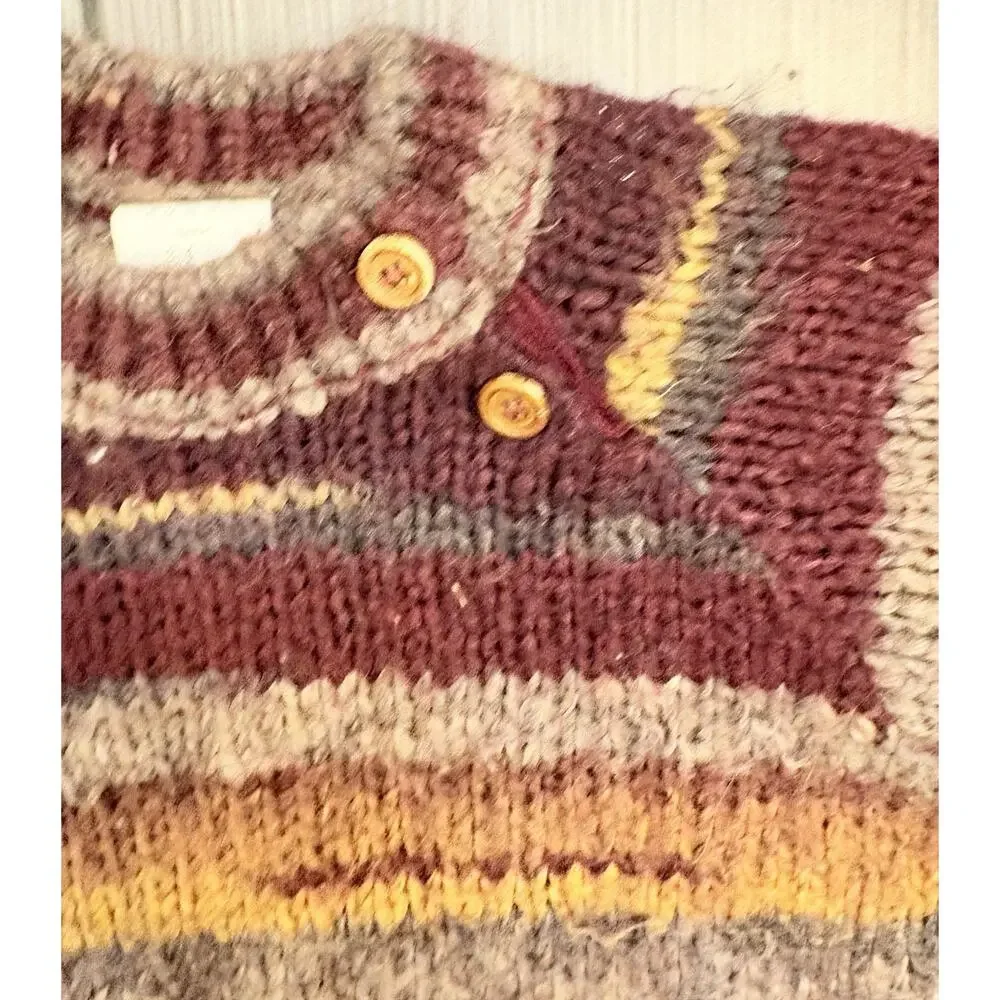 Zara Baby Brown Chunky Knit Striped Sweater Size 3-4 Years